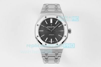 ZF Factory V2 Swiss Replica Audemars Piguet Royal Oak 15400 Watch Stainless Steel Black Dial 41MM